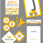 Style Me Gorgeous Printable Party Decor Diggers Dump Trucks