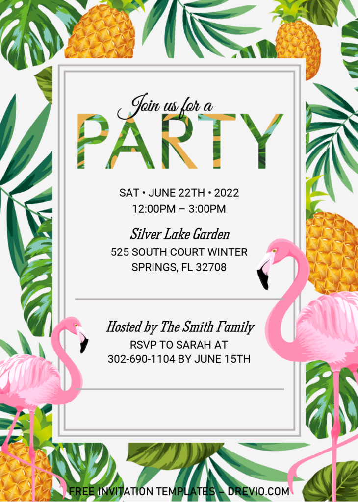 Summer Party Invitation Templates Editable With MS Word Summer 