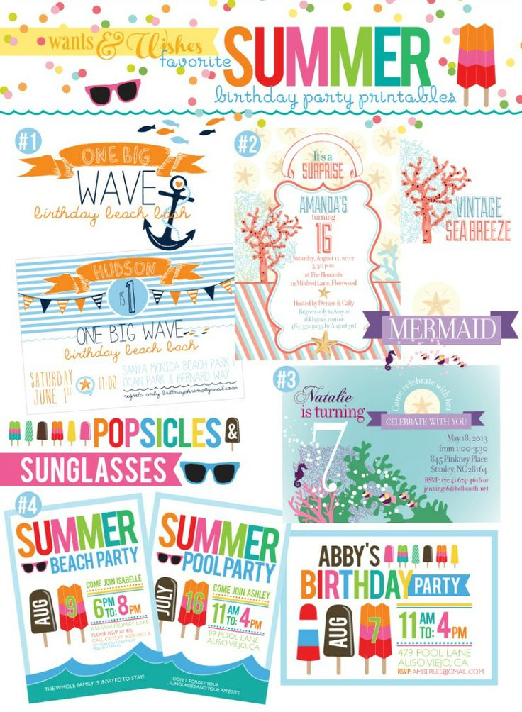 Summer Party Invitations Free Printable Summer Party Invitations