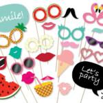 Summer Party Photo Booth Props Printable PDF Flamingo Party Etsy