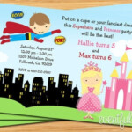 Superhero And Princess Party Invitations Free Printable Printable