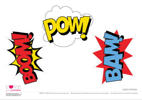 Superhero Party Free Cake Topper Prntables CatchMyParty 