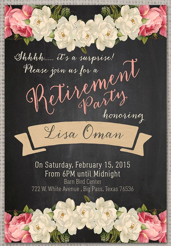 Surprise Retirement Party Invitation Template Free Retirement Party 