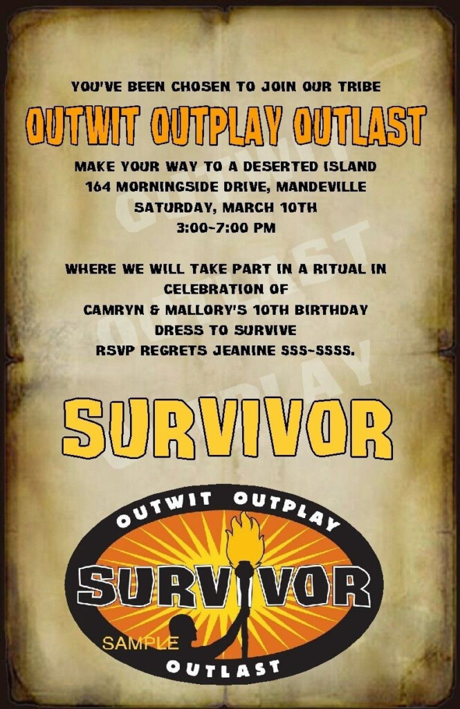 Survivor Party Invitation Template Business Template Ideas