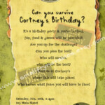 Survivor Personalized Theme Party Printable Invitation By