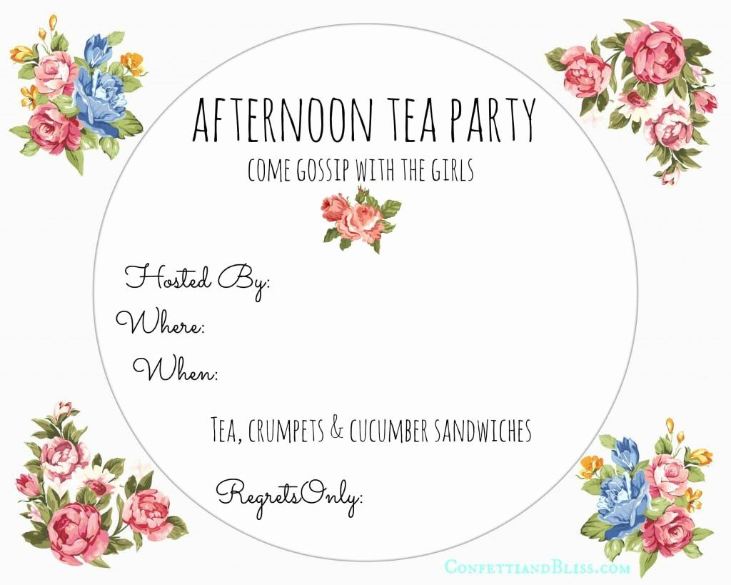 Tea Party Invitations Template Elegant Afternoon Tea Invitation Free 