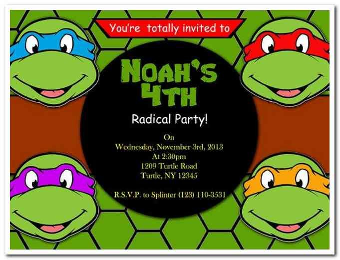 Teenage Mutant Ninja Turtles Party Invitations Ninja Turtle 