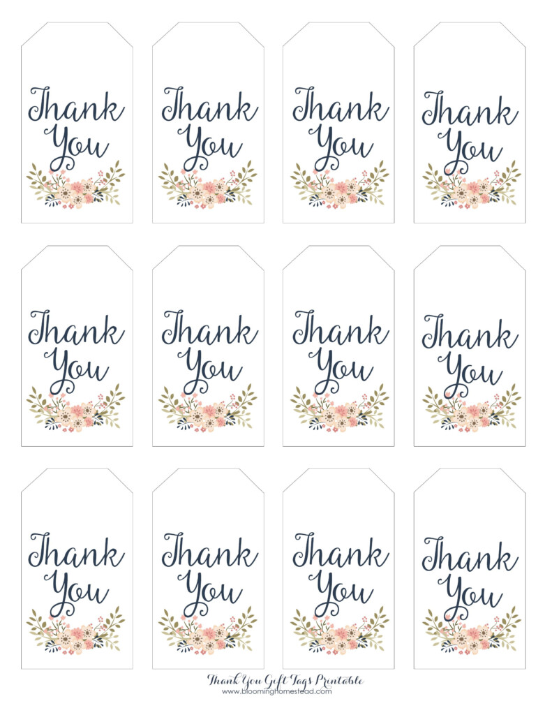 Thank You Tags Printable Template Printable Templates