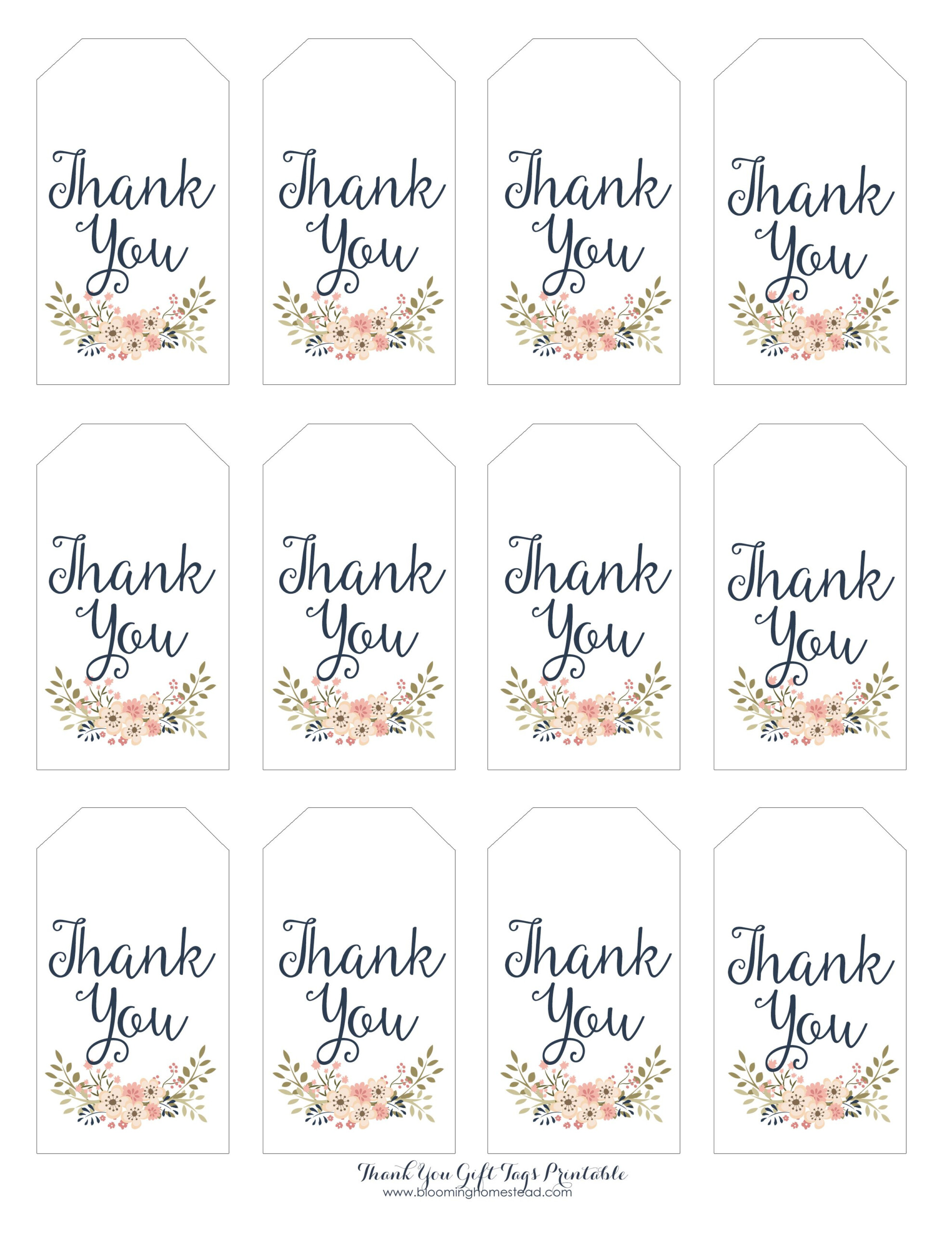 Thank You Tags Printable Template Printable Templates