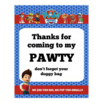 Thanks For Coming To My Pawty Paw Patrol Printable Etsy