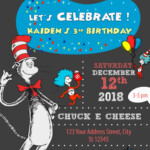 The Cat In The Hat Birthday Invitation Birthday Invitations Cat In