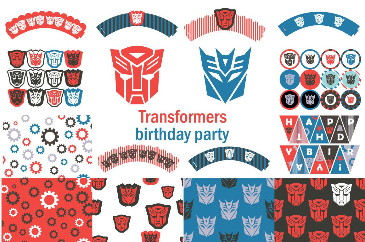 Transformers Birthday Party Printables By Anna Lee Design TheHungryJPEG