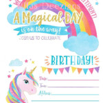 Unicorn Birthday Invitations Free