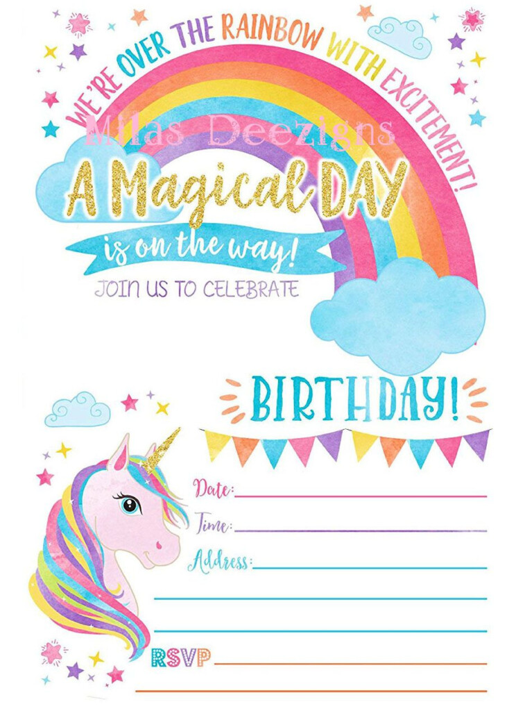 Unicorn Birthday Invitations Free