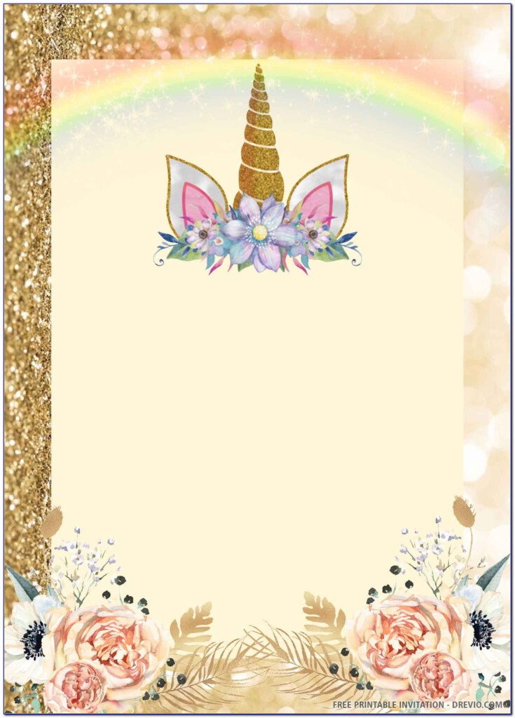 Unicorn Birthday Party Invitations Free Printable Prosecution2012