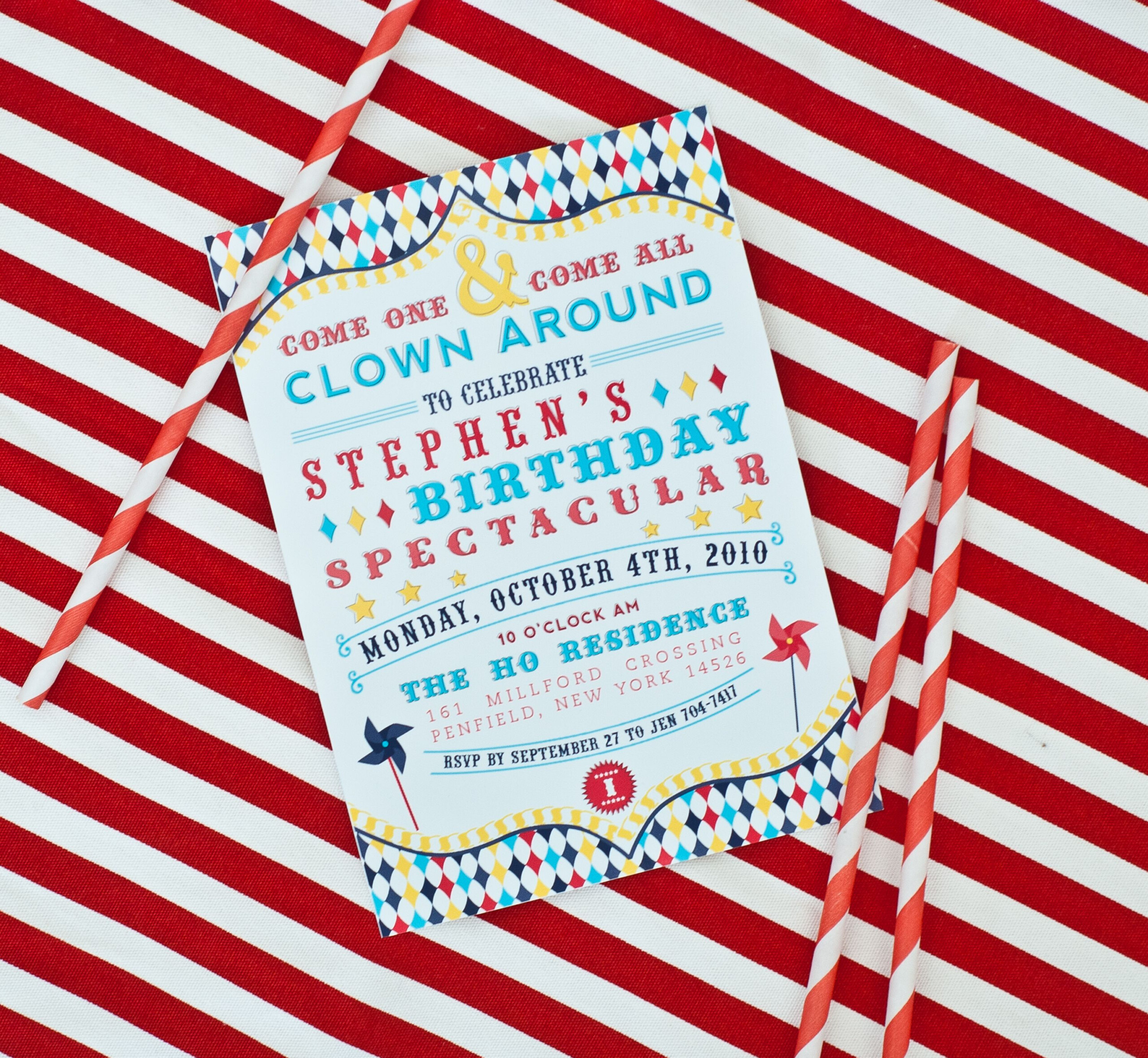 Vintage Carnival Birthday Party Invitation Printables Clown Party