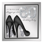 Womans Surprise 60th Birthday Party Silver Card In 2020 60th Birthday