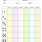 Yahtzee Score Sheets Bunco Score Sheets Free Printable Worksheets